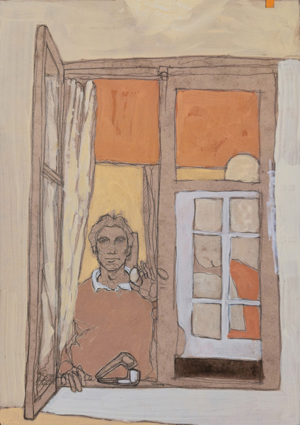 dedans dehors 4 - 21x30 - tempera